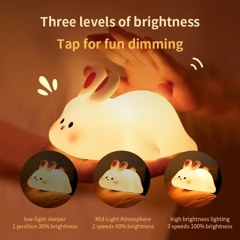 Cute Rabbit Silicone Night Lamp